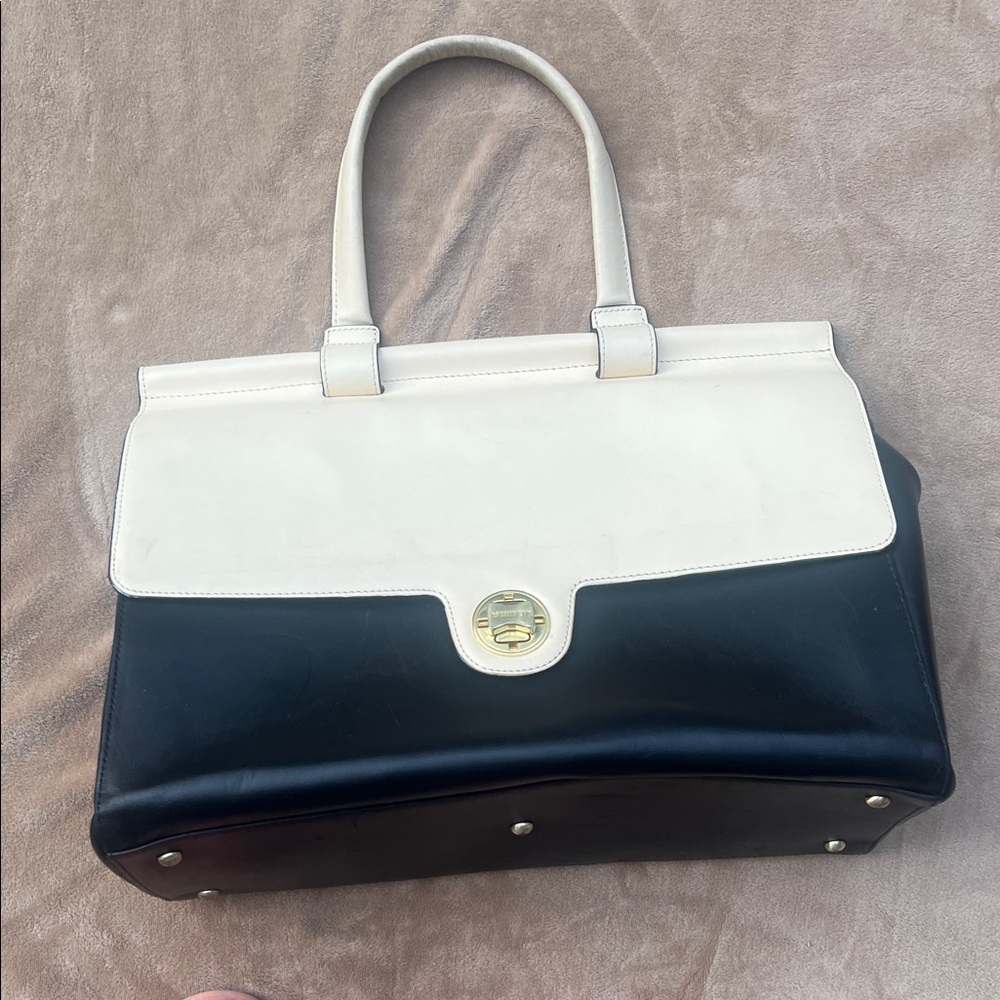 Elegant JEMMA Black and Cream Women's Handbag
